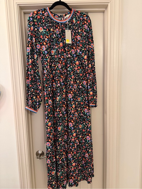 Boden Dresses & Skirts - New Boden US 8R Black Colorful Floral Long Sleeve Midi Dress